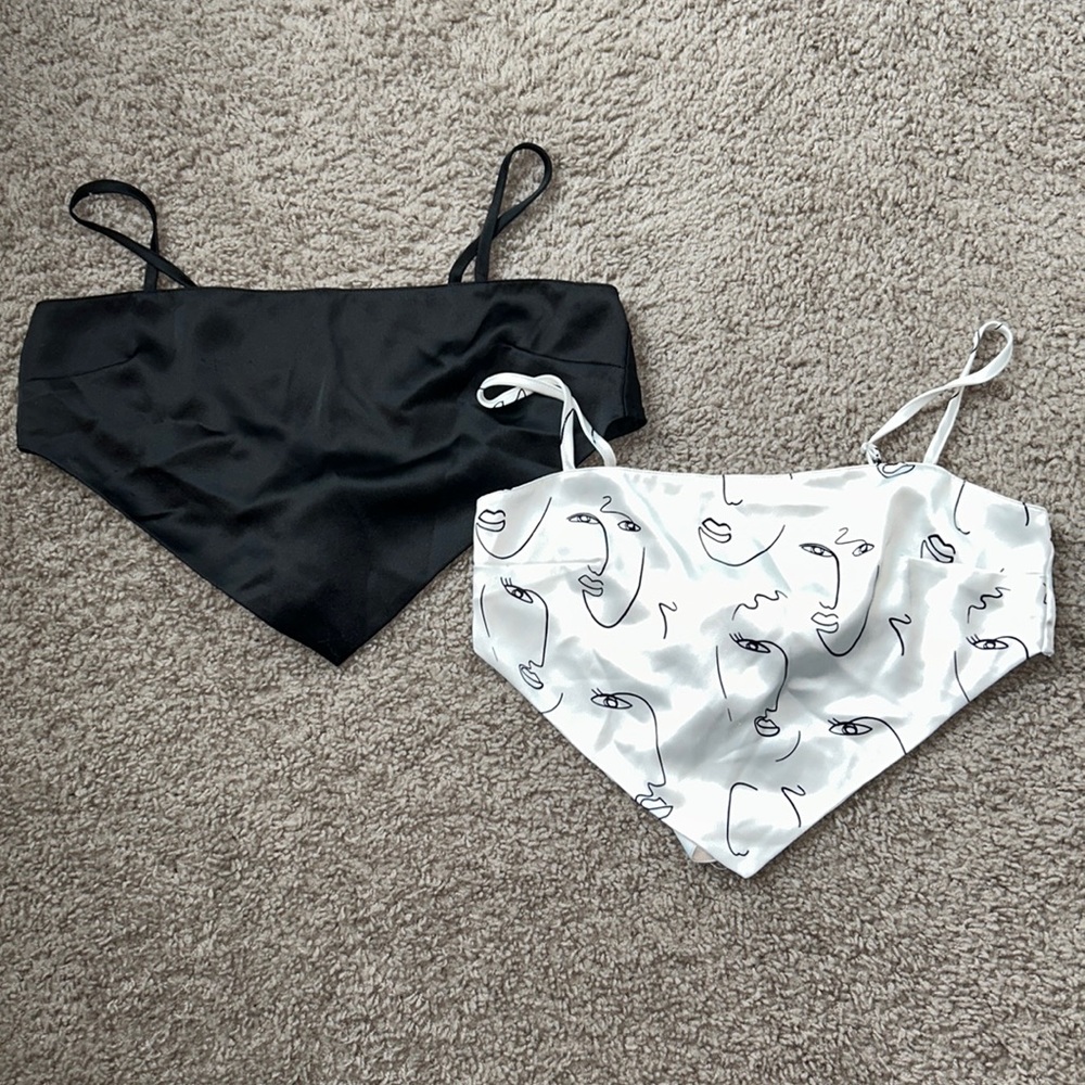 Black and White Crop tops